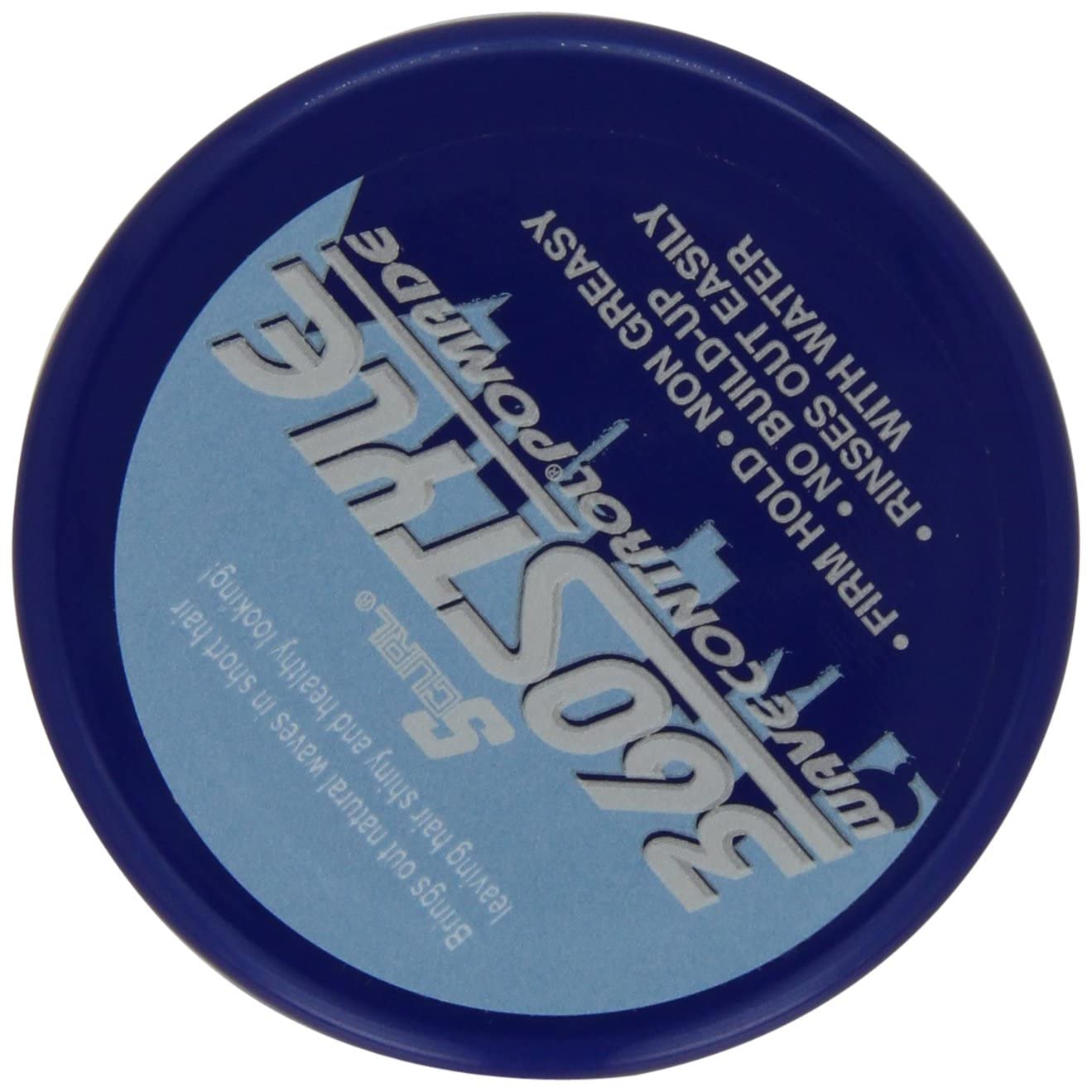 Luster's S-Curl 360 Wave Control Pomade texture detail closeup shows smooth consistency.