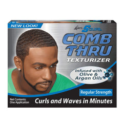 Luster's SCurl Comb Thru Texturizer Kit application demonstrating texture control for short styles.