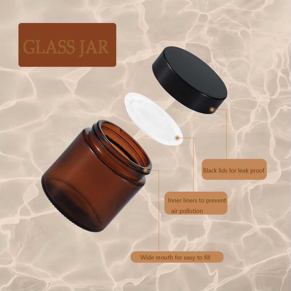 Lustervial jar with black labels enhances organization and gifting.
