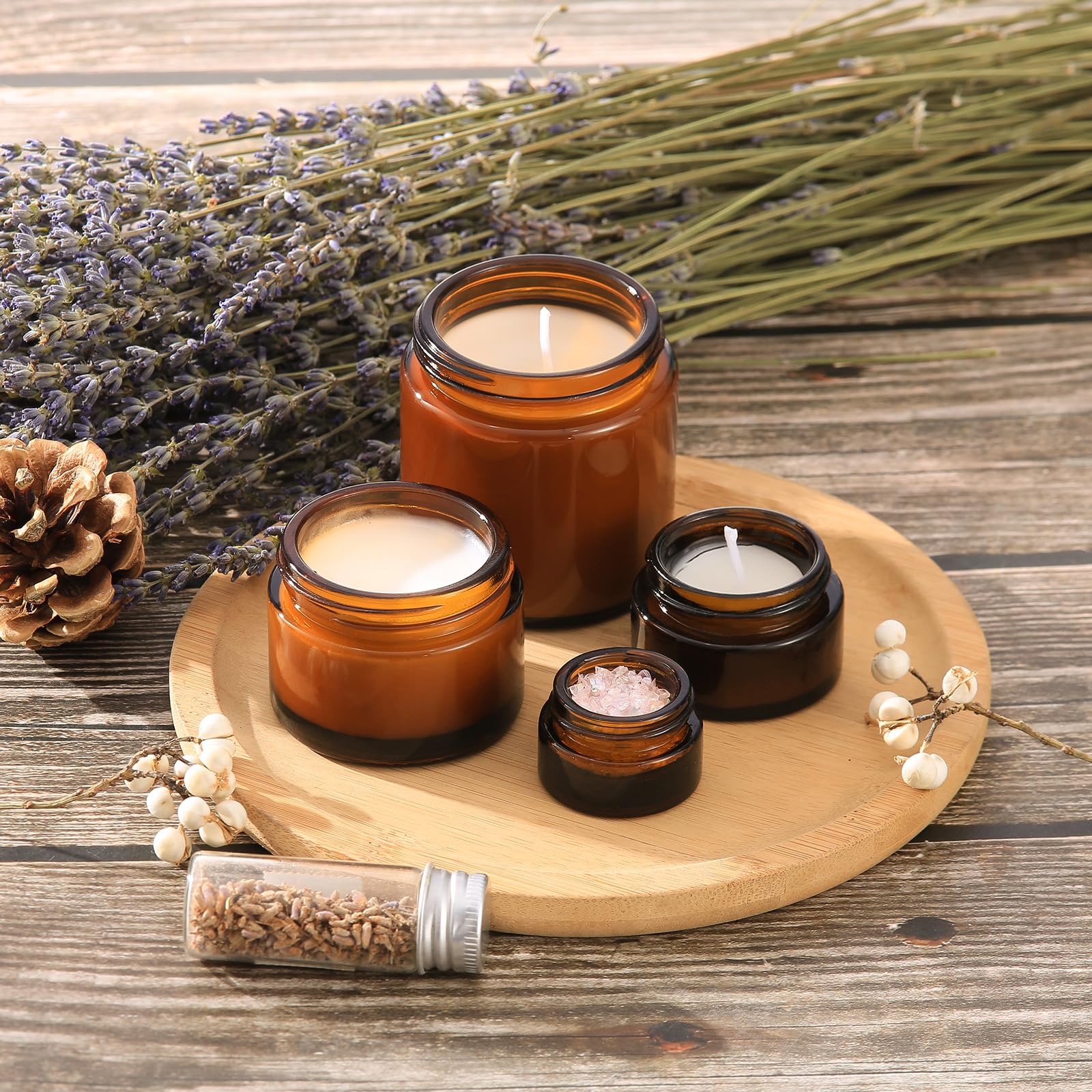 Lustervial travel jar kit for on-the-go skincare routines.
