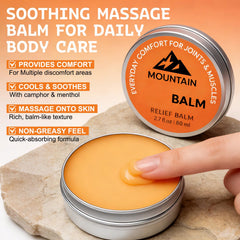 LustraBloom Mountain Relief, alivio muscular y articular tras entrenamiento.