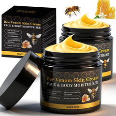 Lustrchron crema veneno abeja en envase doble, cuidado facial diario.