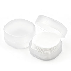 LUSTRIB cotton round holder compact case secures pads on the go for mess-free travel.