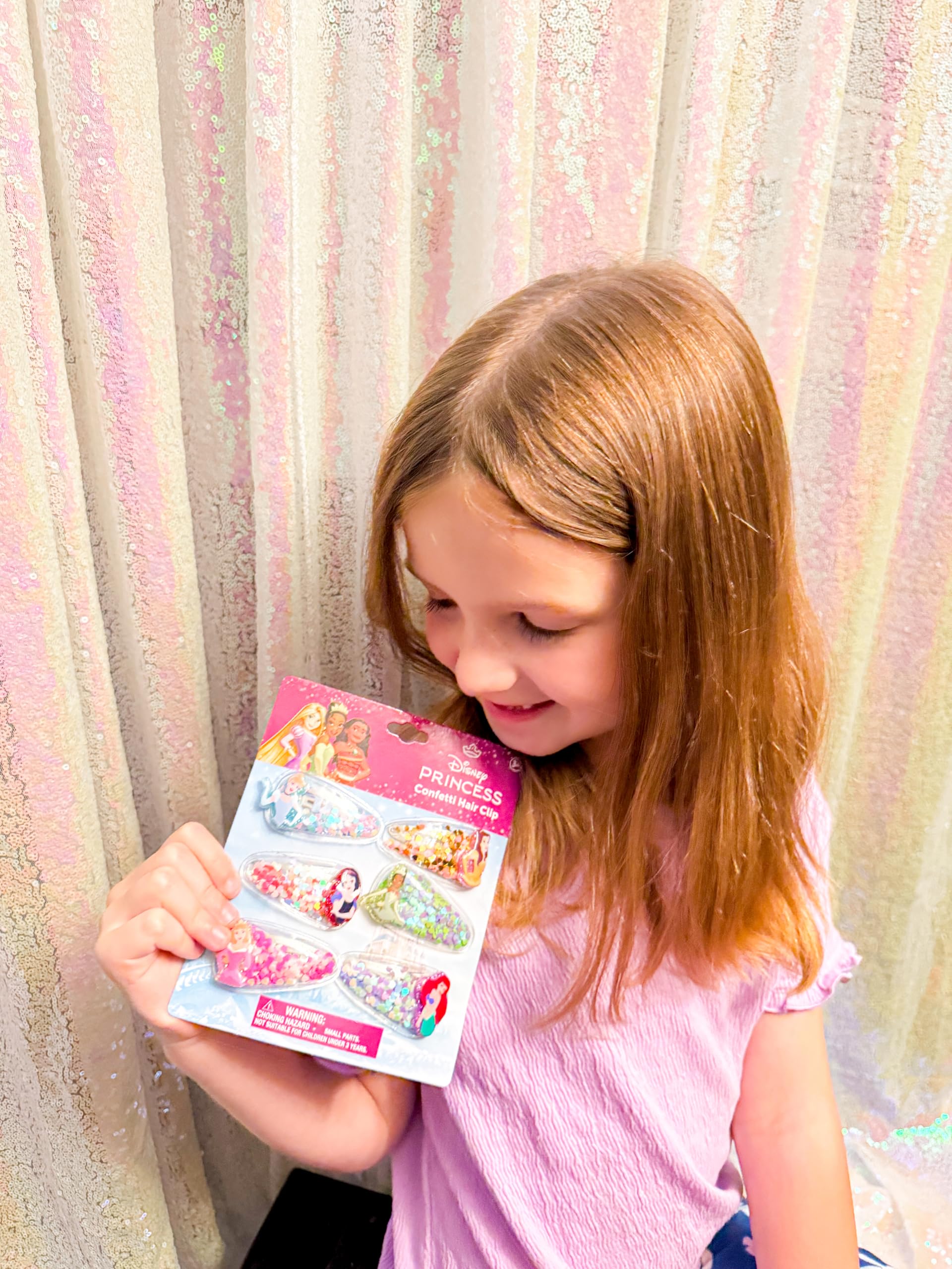 LUV HER confeti-clip princesa, colores vivos para fiestas.