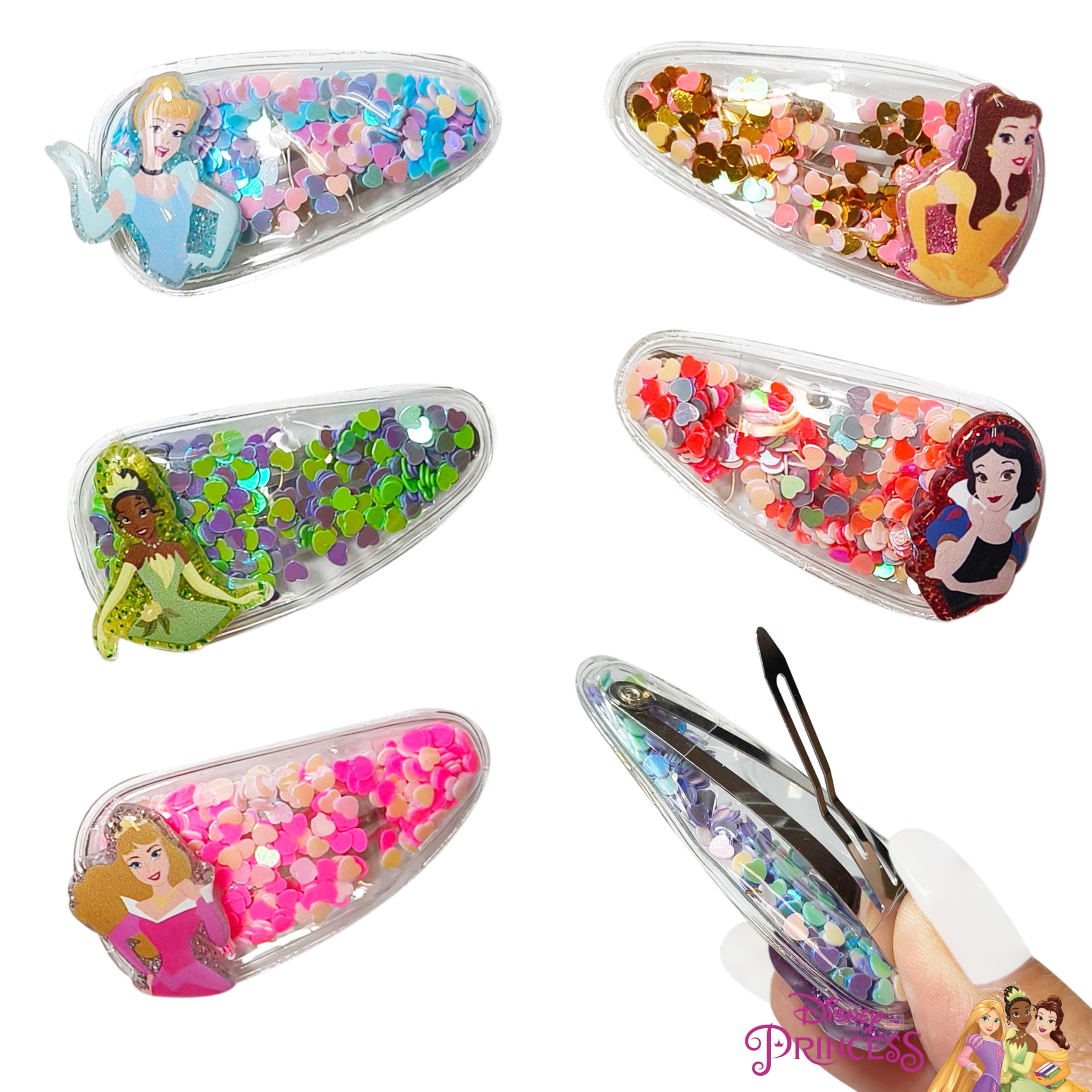 LUV HER clip con dije de princesa, seguro para la piel sensible.