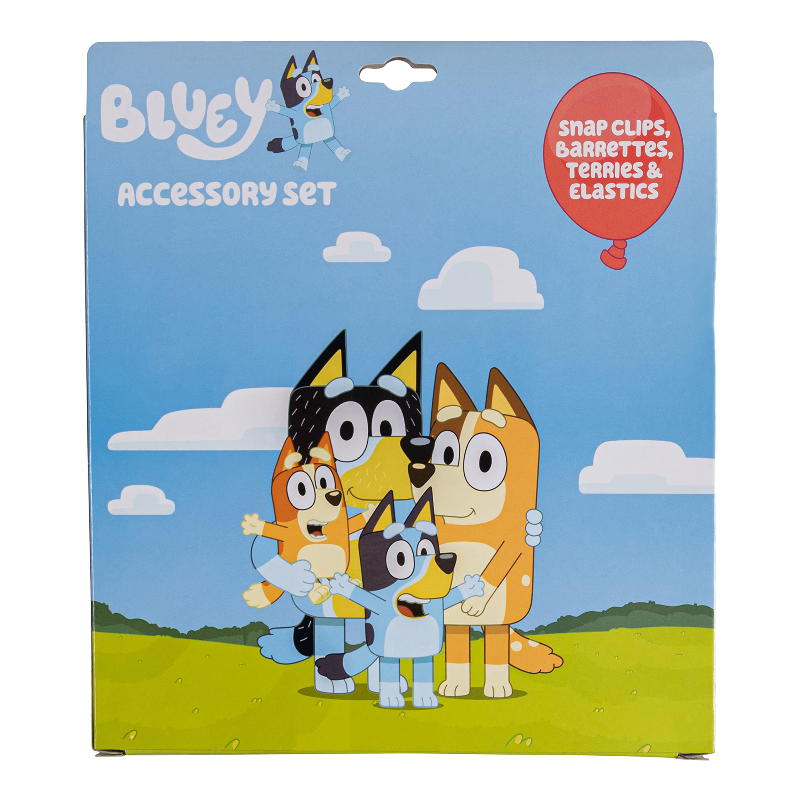 Set de accesorios para pelo de Luv Her Bluey, listo para regalar.