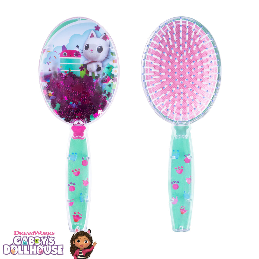 LUV HER Gabby’s Dollhouse brush with wide-spaced bristles reduces snagging.