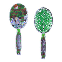 LUV HER Minecraft hair brush in green confetti with soft bristles for gentle detangling
