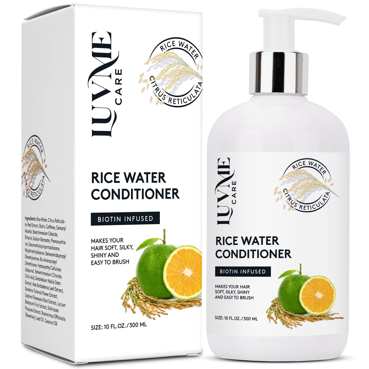 Luv Me Care acondicionador agua de arroz en botella para engrosar y dar brillo al cabello