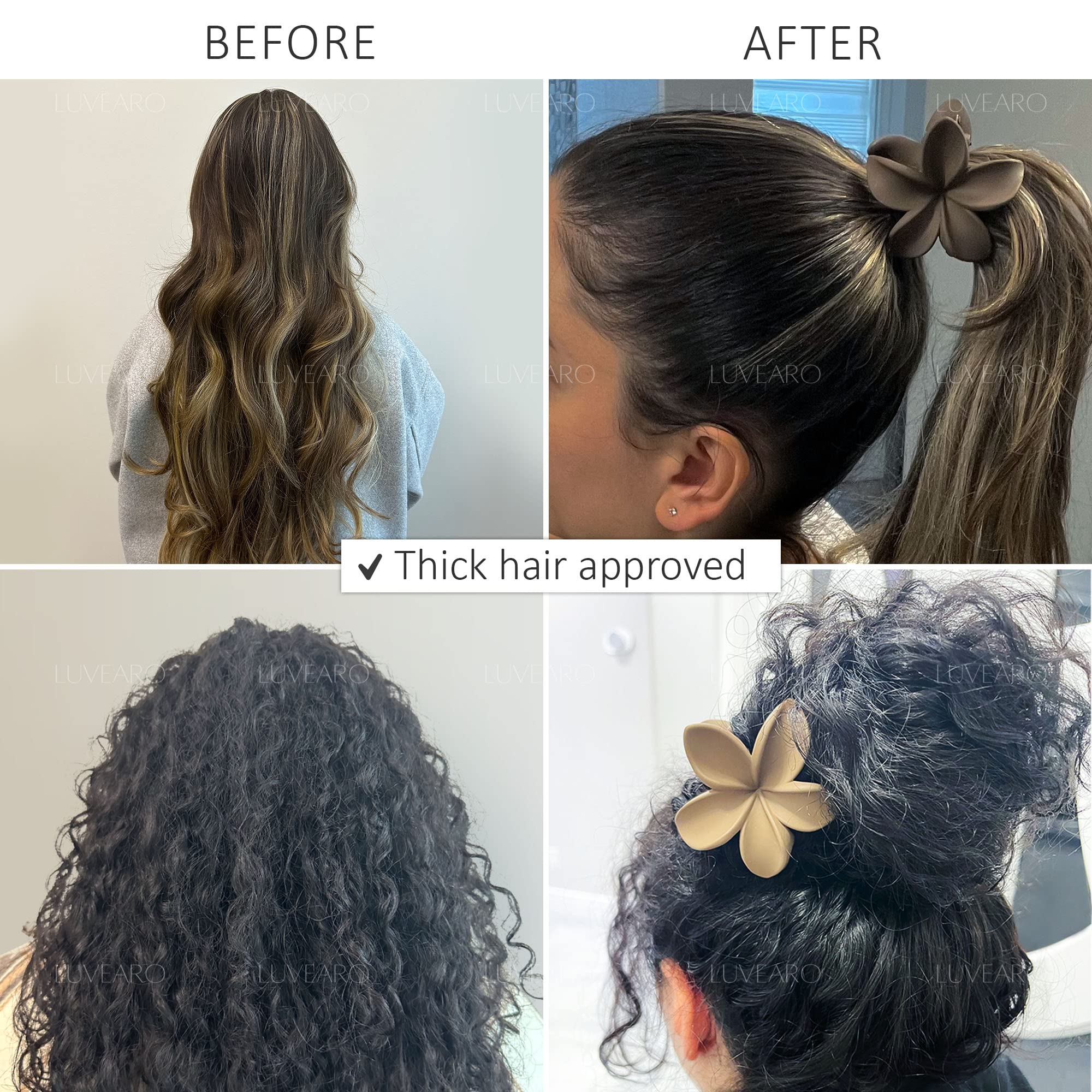 Luvearo matte finish non-slip hair clip for comfy all-day use