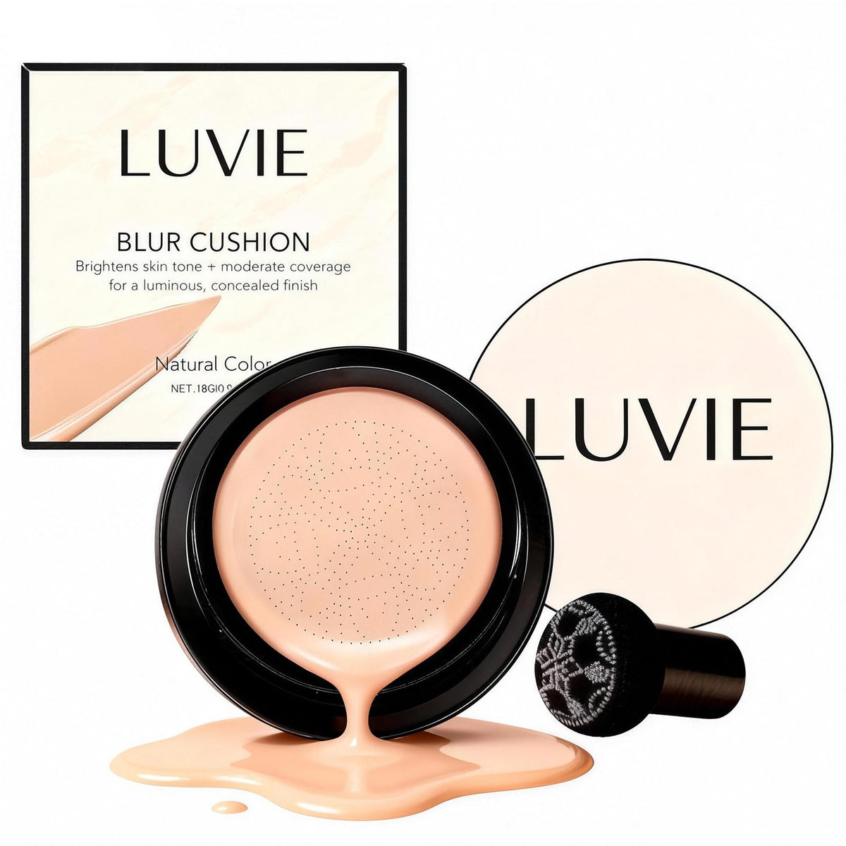 Luvie crema bb con esponja para un acabado suave y natural.