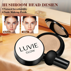 Luvie Glow Foundation ofrece cobertura ligera y natural para un acabado uniforme.