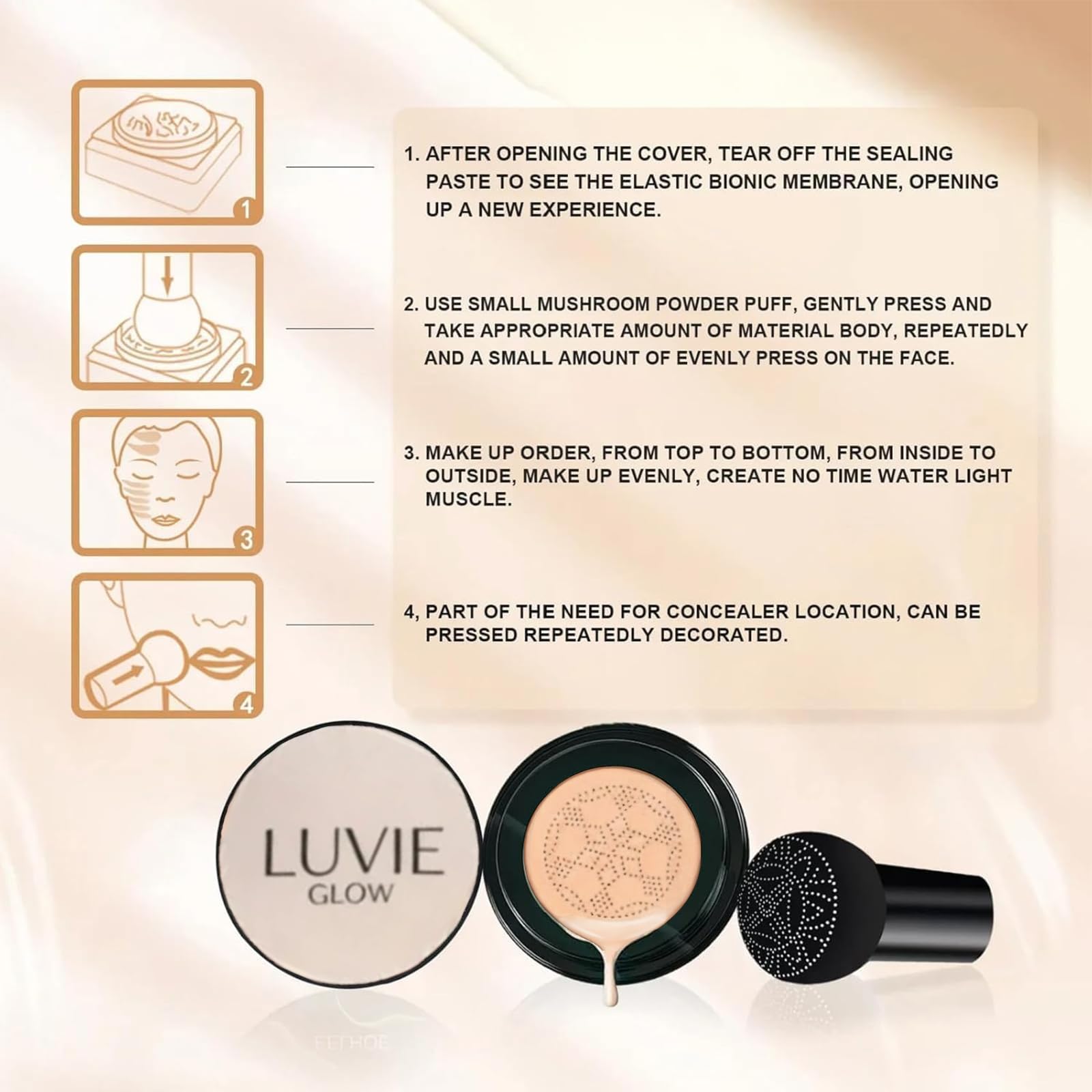 Luvie Glow facilita la aplicación y mantiene el look durante el día.