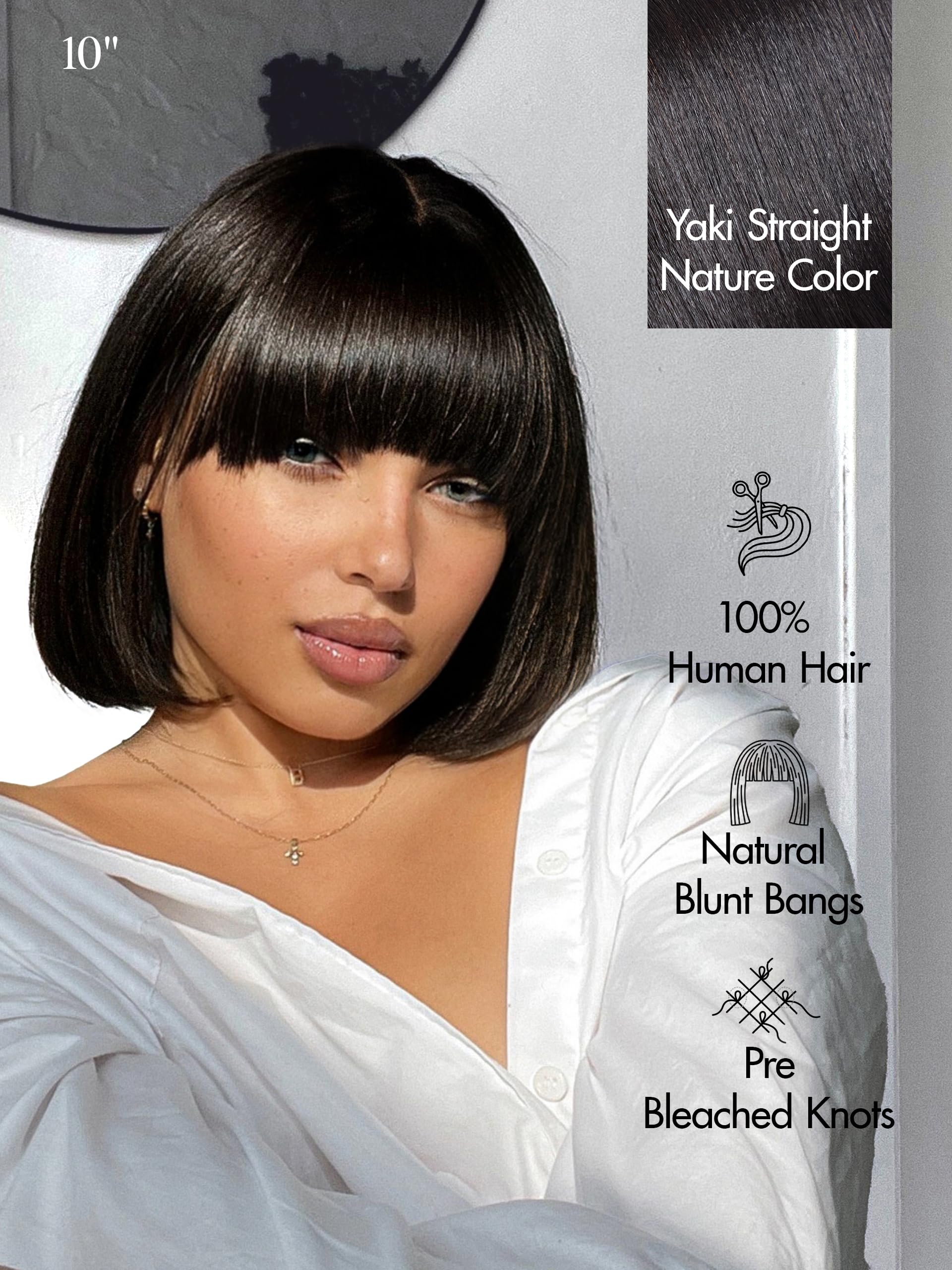 LUVME HAIR 180 density straight bob for natural fullness