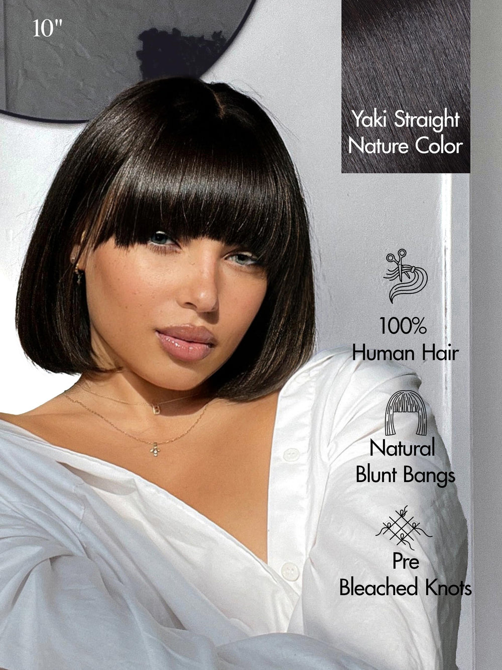 LUVME HAIR 180 density straight bob for natural fullness