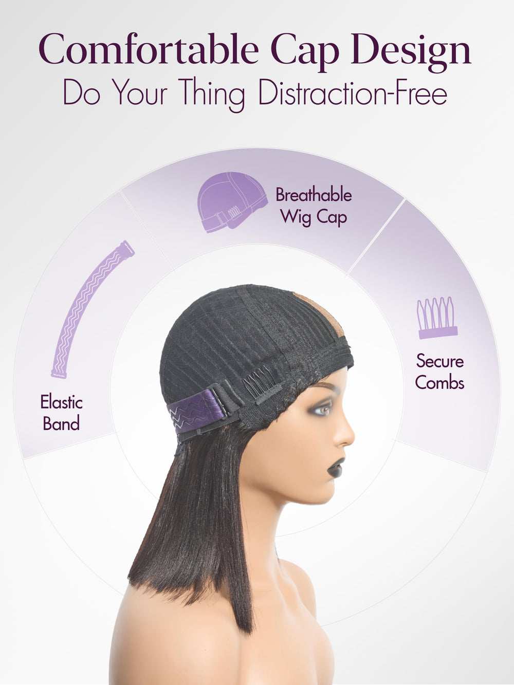 LUVME HAIR easy install glueless bob wig for convenience