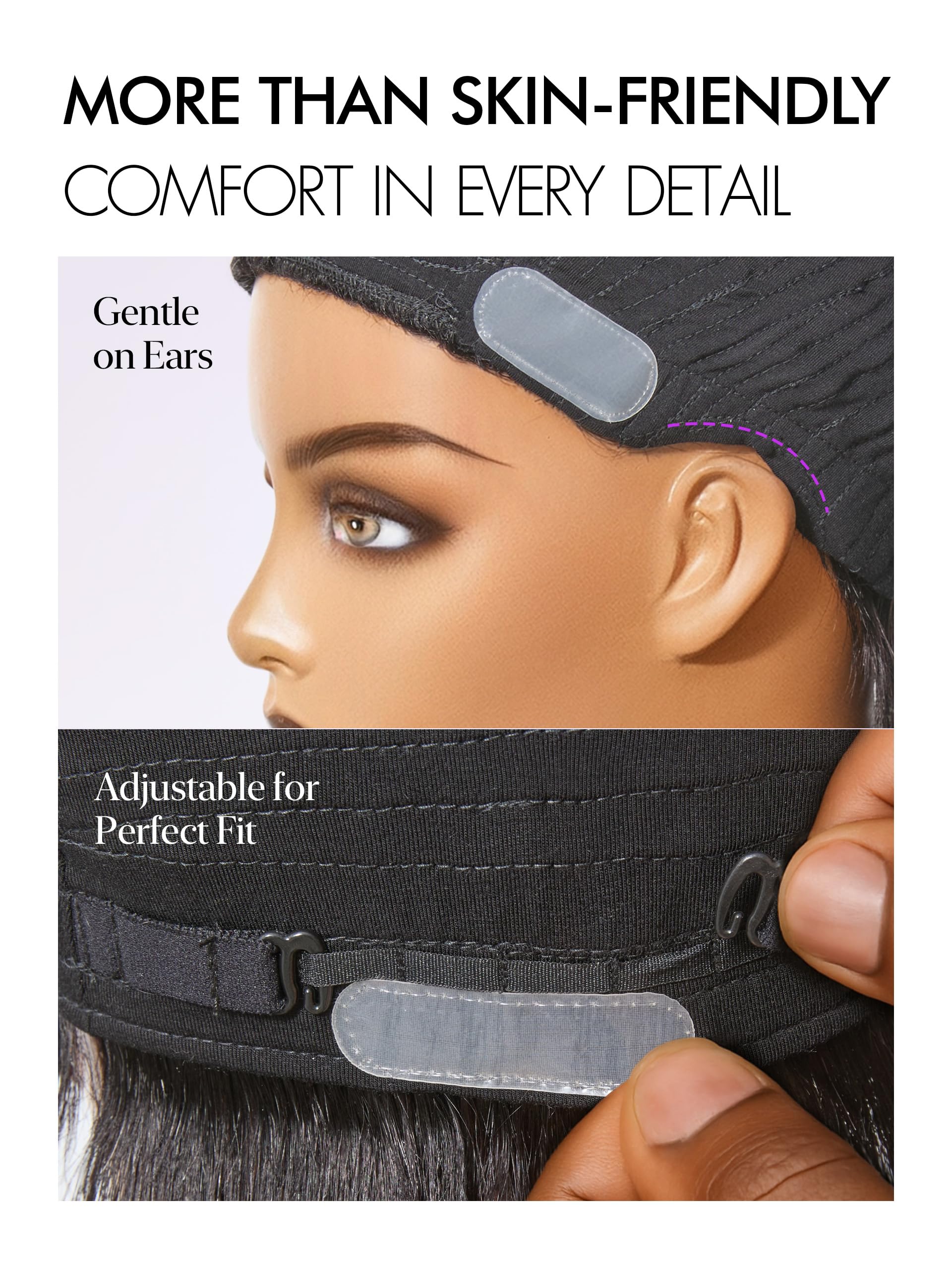 LUVME HAIR Ultra Comfort pixie anti-slip pads securing fit