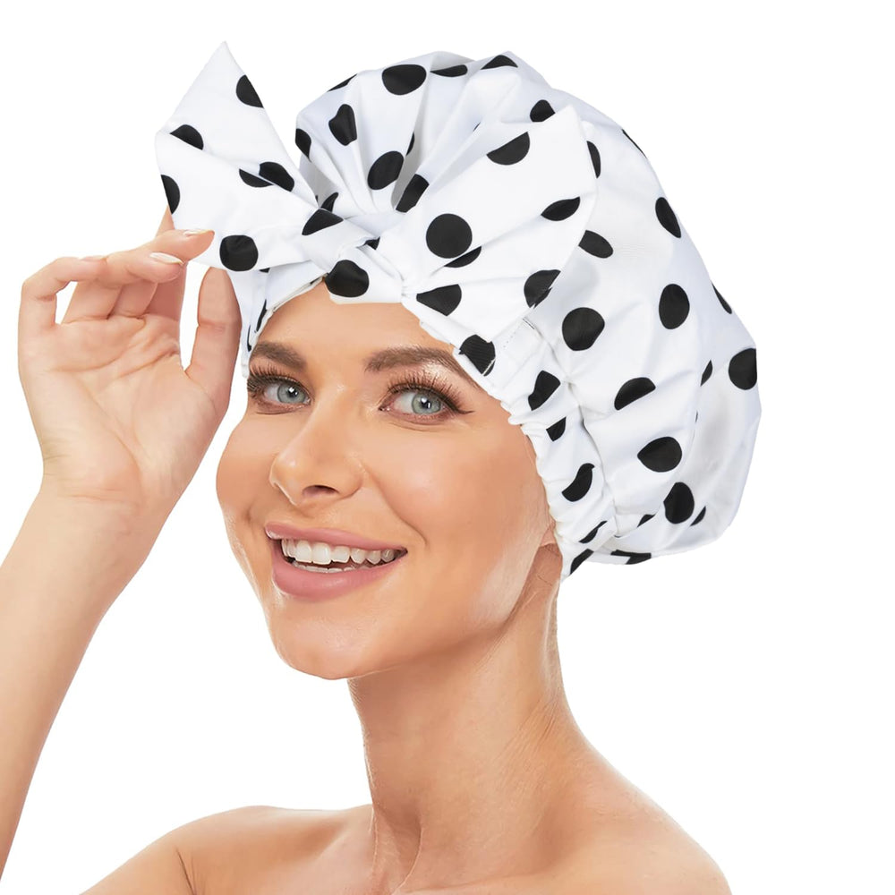 Gorro de ducha Luvruitaky diseño elegante con lazo para estilo al baño.