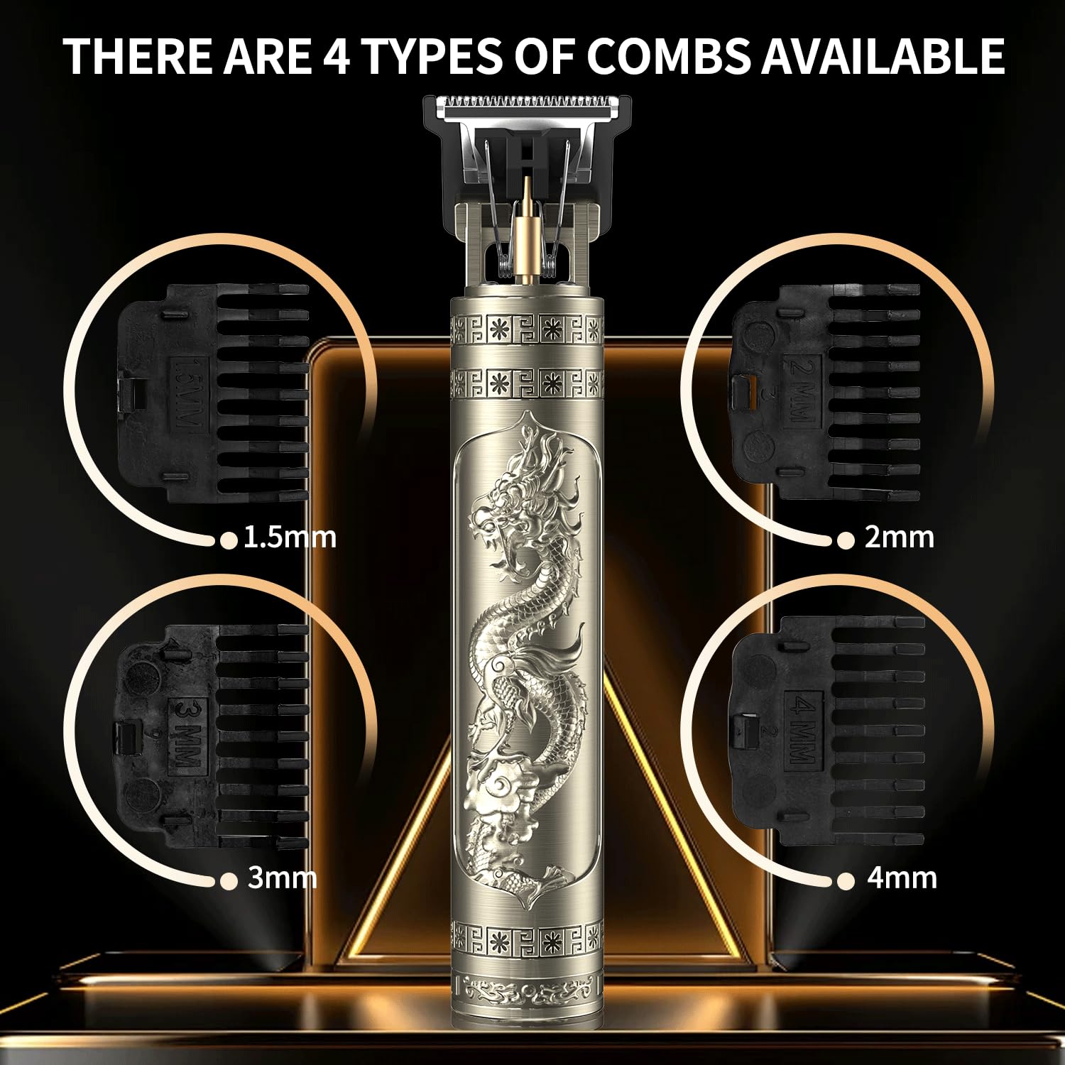 Luwihou beard trimmer bronze close-up blade highlights precision for clean lines