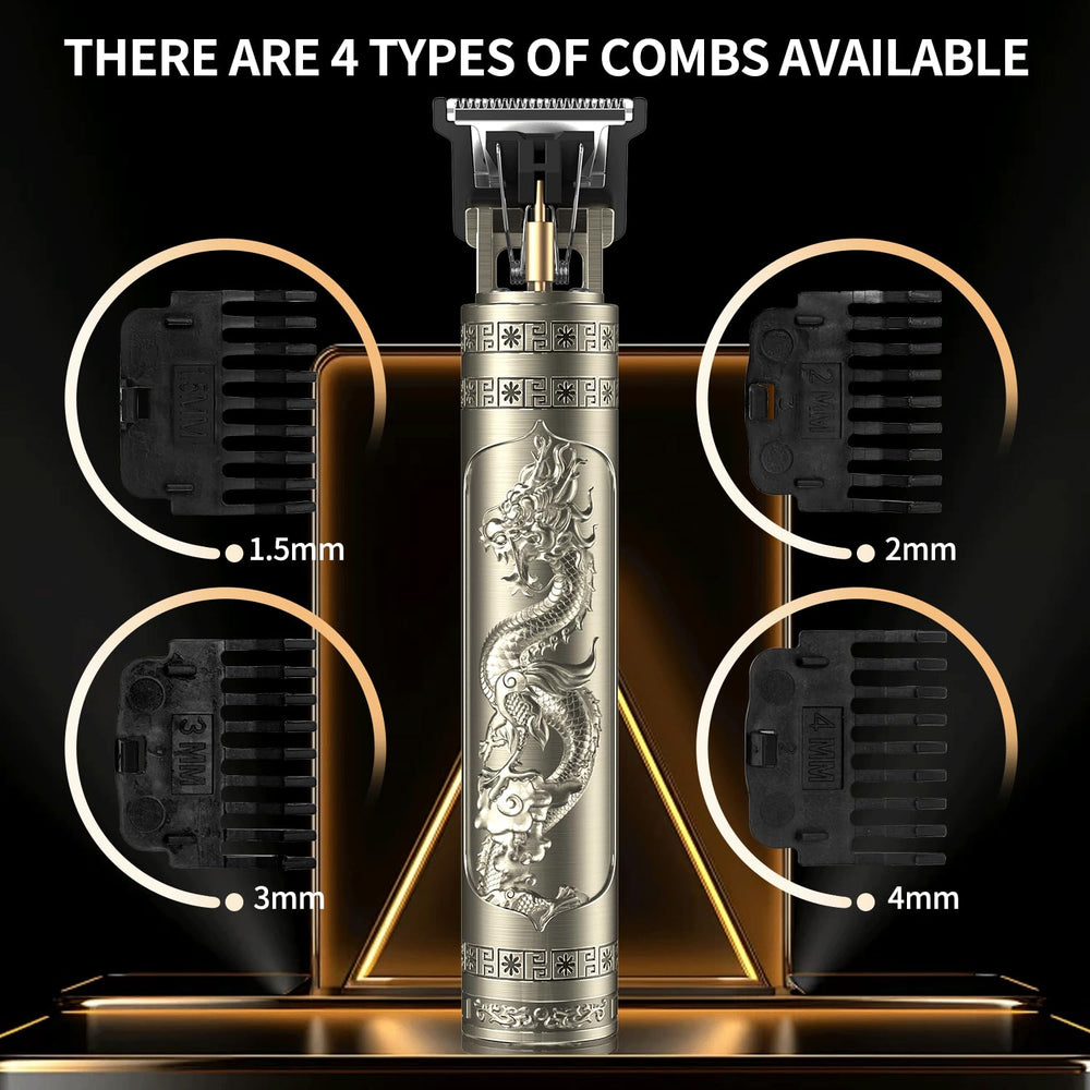 Luwihou beard trimmer bronze close-up blade highlights precision for clean lines