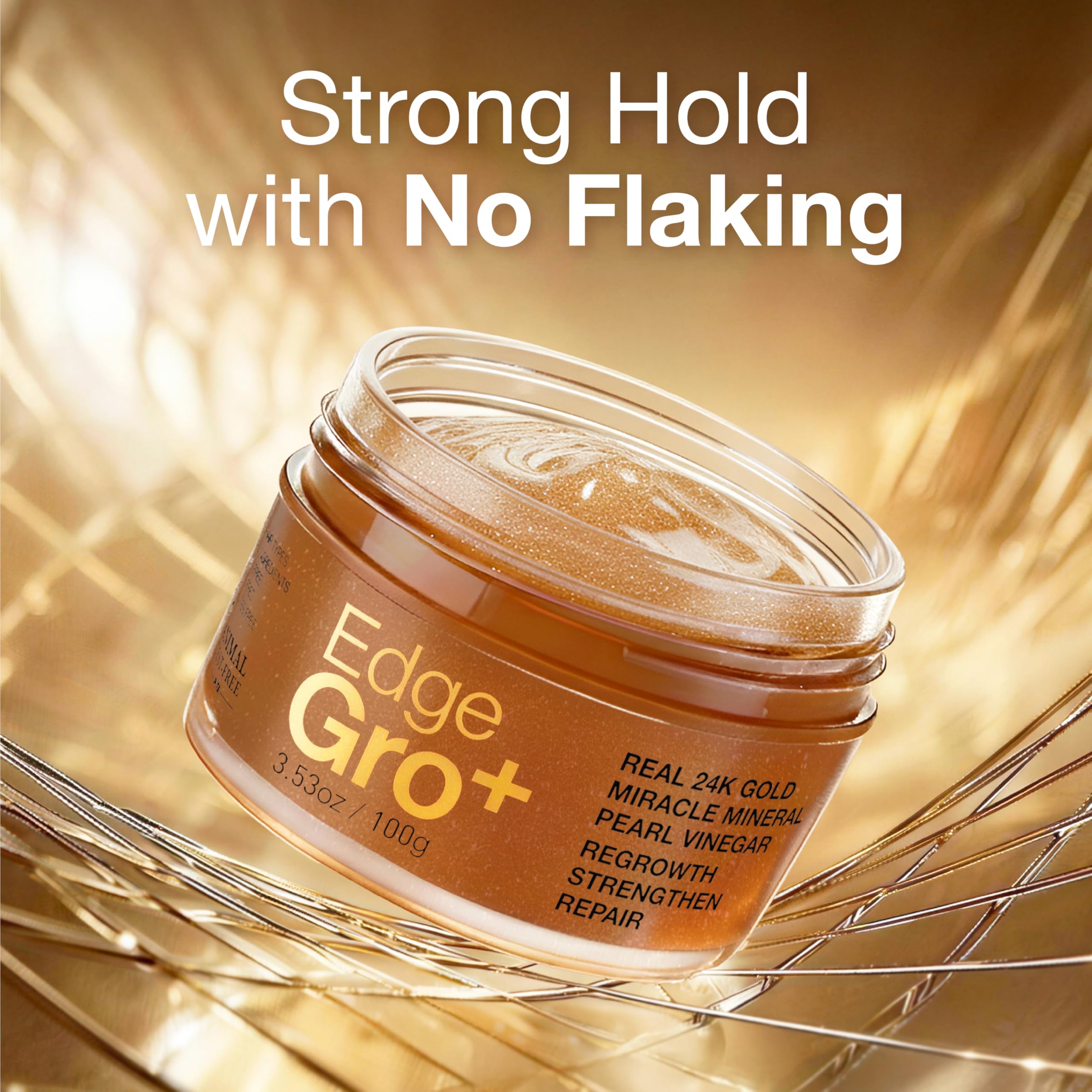 Lux Collection Edge Control Gel contains miracle minerals for glow