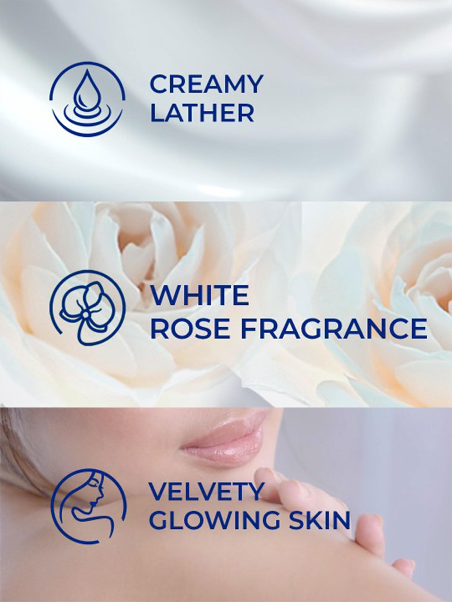 Jabón LUX Internacional, aroma flor blanca para una experiencia sensorial suave.