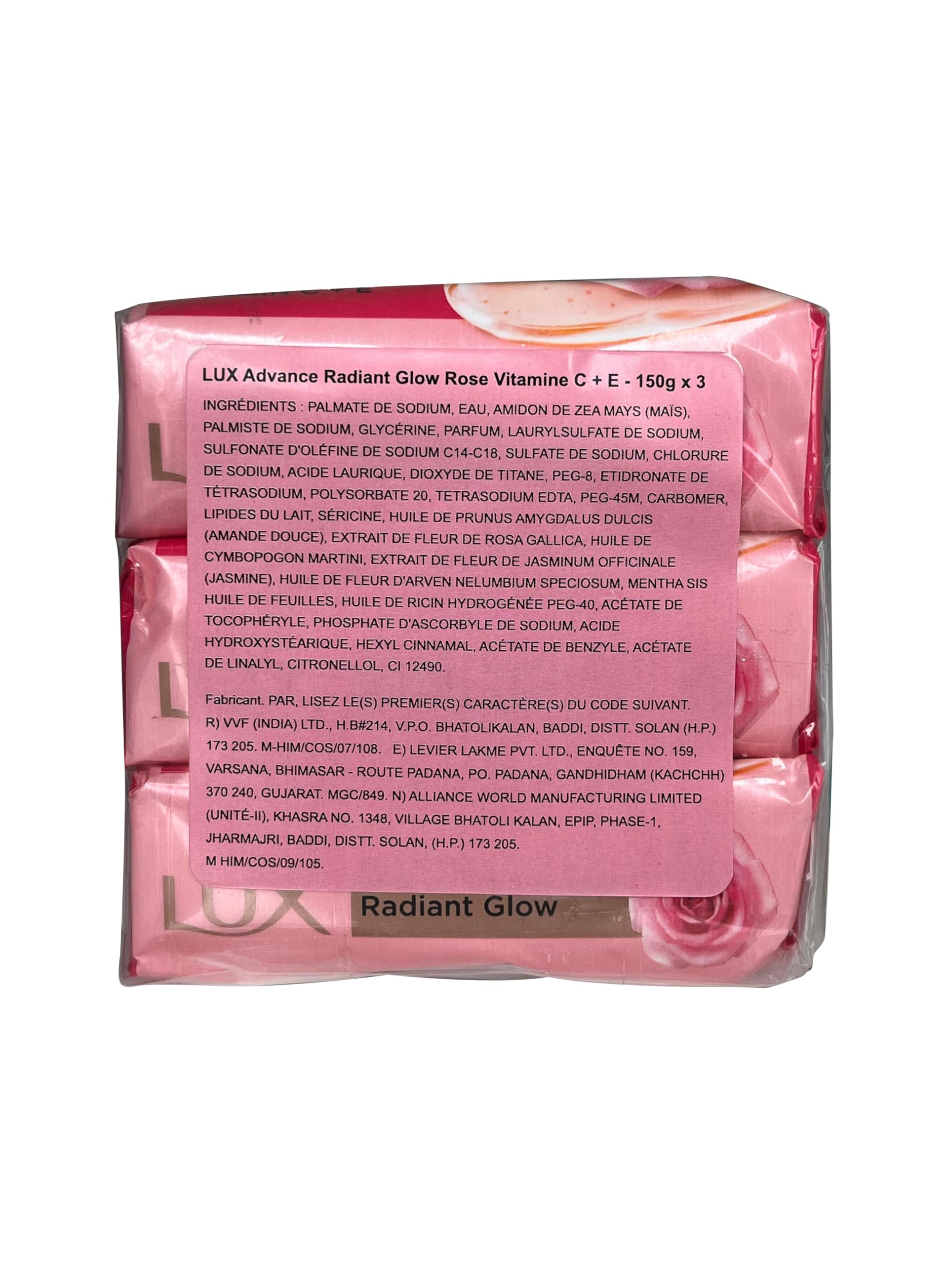 LUX Rose Water Soap Bar close-up: subtle floral fragrance for soothing shower experience.