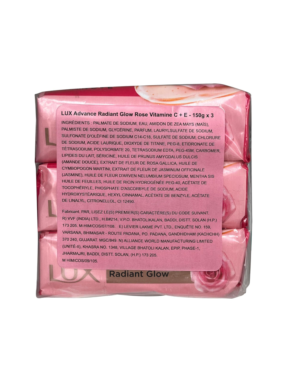 LUX Rose Water Soap Bar close-up: subtle floral fragrance for soothing shower experience.