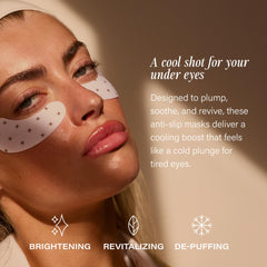 Lux Unfiltered eye patches close-up with hydrating serum and brightening potential