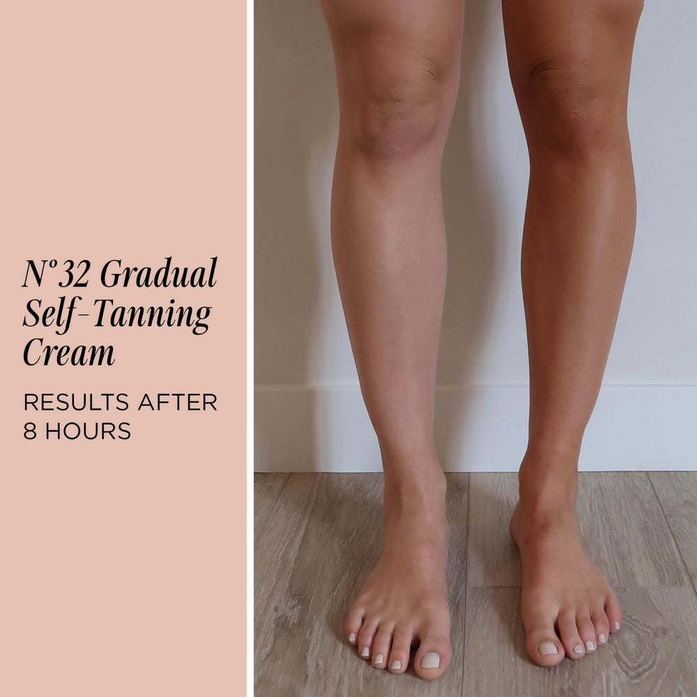 Lux Unfiltered N°32 gradual self Tanner application close-up for buildable glow