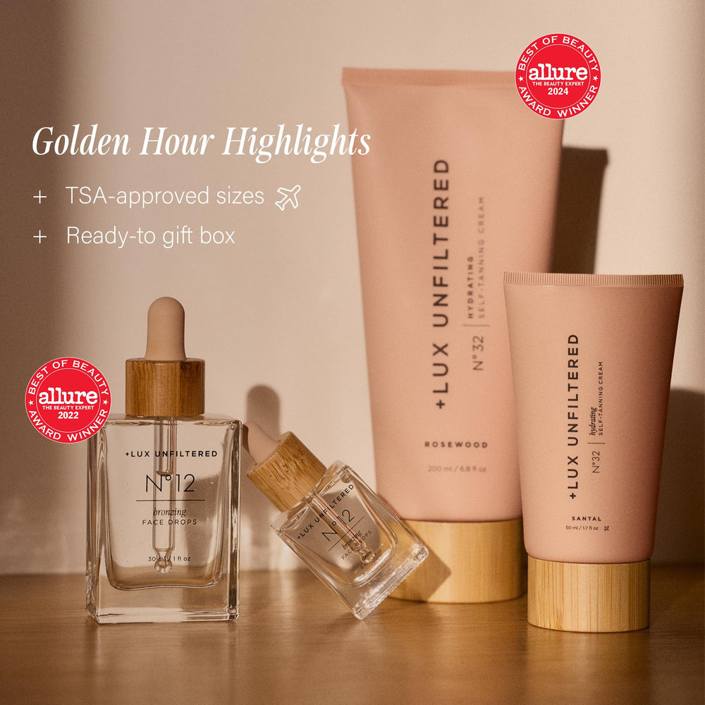 Lux Unfiltered N°32 gradual self Tanner bottle with creamy texture for even color
