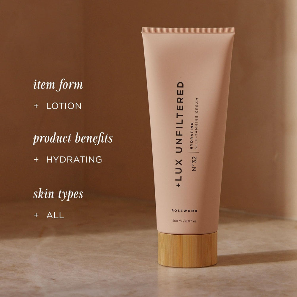 Hands applying Lux Unfiltered N32 for a streak-free tan