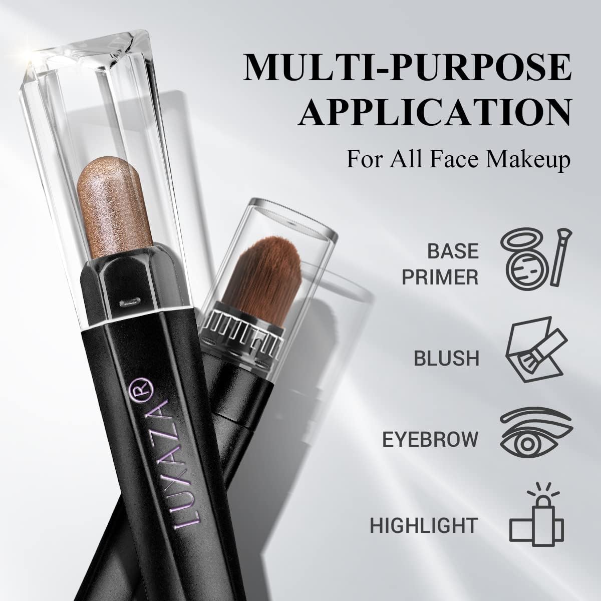 Luxaza Eyeshadow Stick hexagonal tube offers comfortable grip during application.