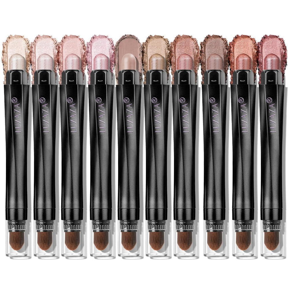 Luxaza Pro brown eyeshadow stick set packaging presents premium gift-ready look for makeup lovers.