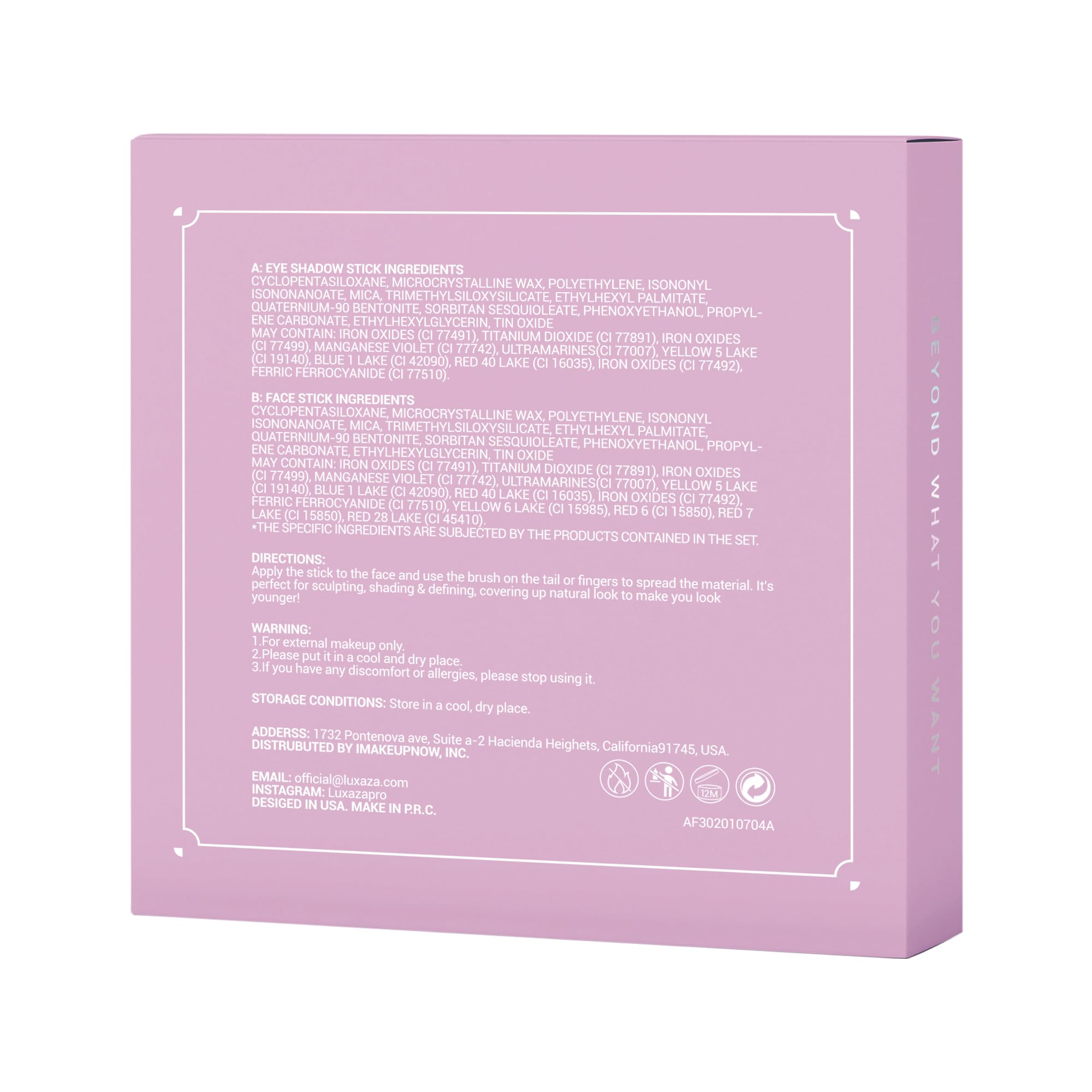 Luxaza Pro grape-wine compact pencils image 5 highlights easy-to-use cream texture.