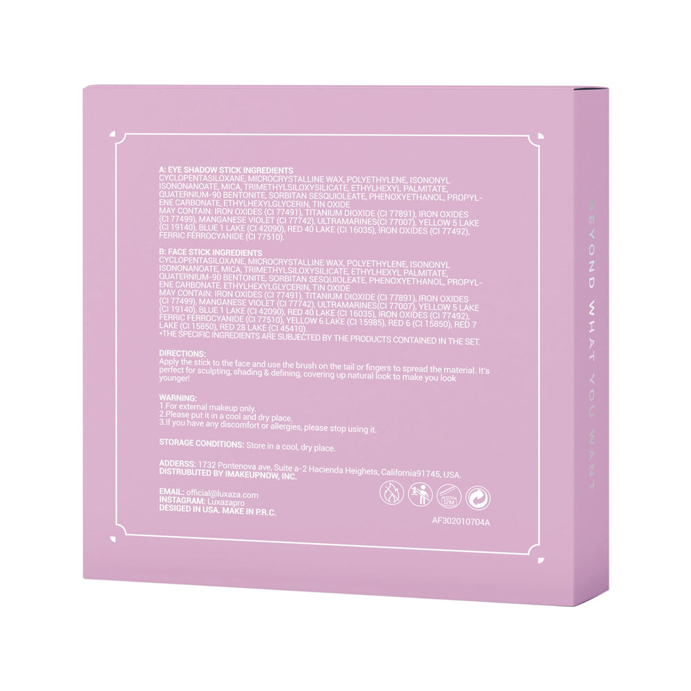 Luxaza Pro grape-wine compact pencils image 5 highlights easy-to-use cream texture.