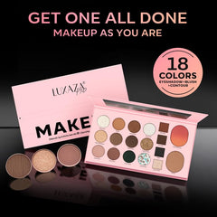 LUXAZA PRO paleta sombras 5 en 1 mezcla mate y brillo para looks.