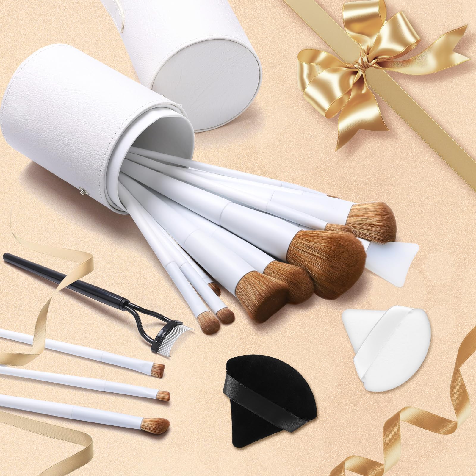 LUXBRU PU leather holder keeps brushes organized.
