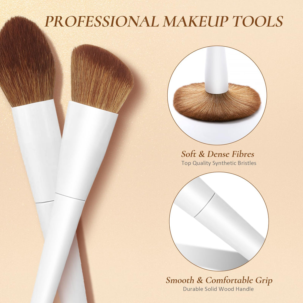 LUXBRU powder puff with case for quick touch-ups.