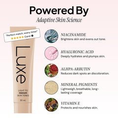 Luxe Color Changing Foundation closeup-texture highlights creamy, lightweight finish