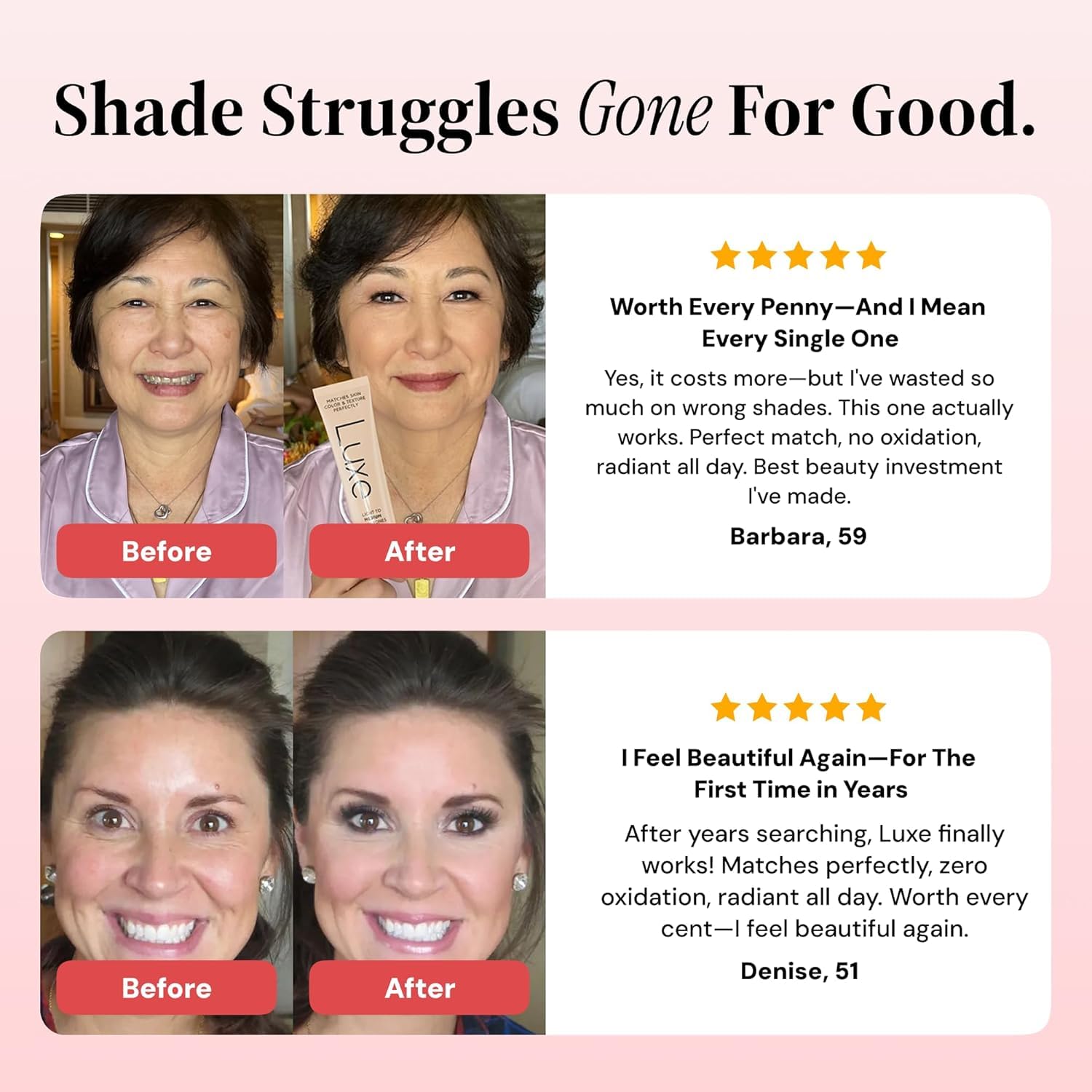 Luxe Color Changing Foundation natural-dewy-finish suggests a hydrated glow