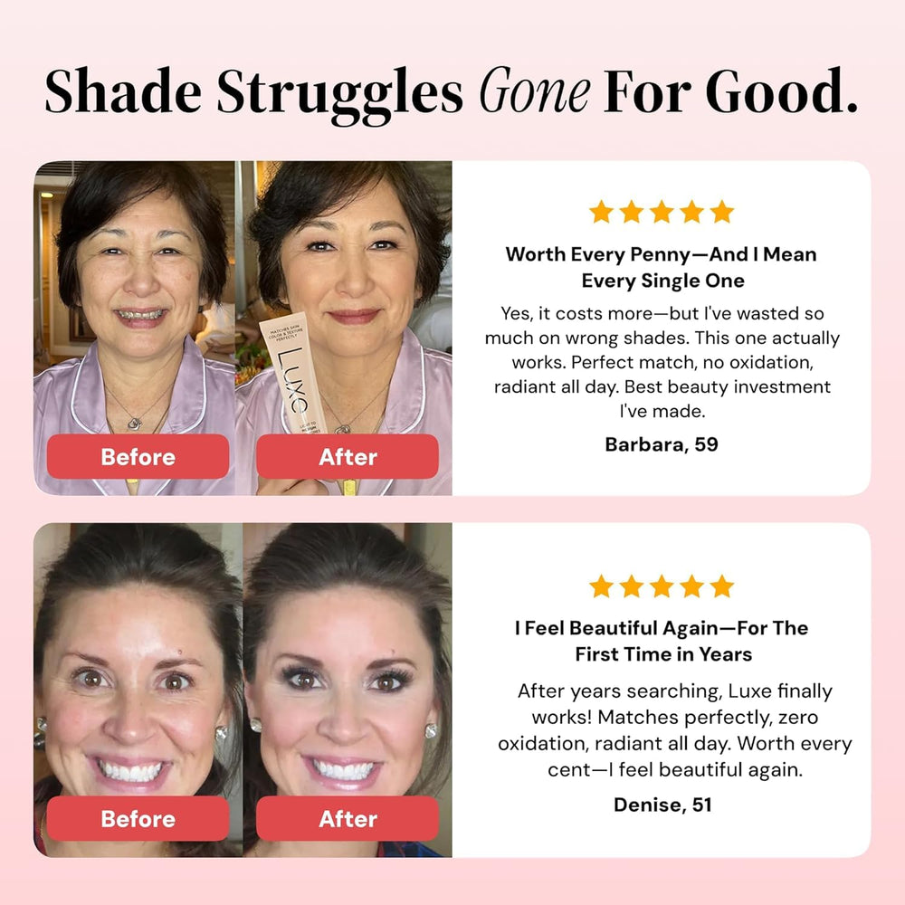 Luxe Color Changing Foundation natural-dewy-finish suggests a hydrated glow