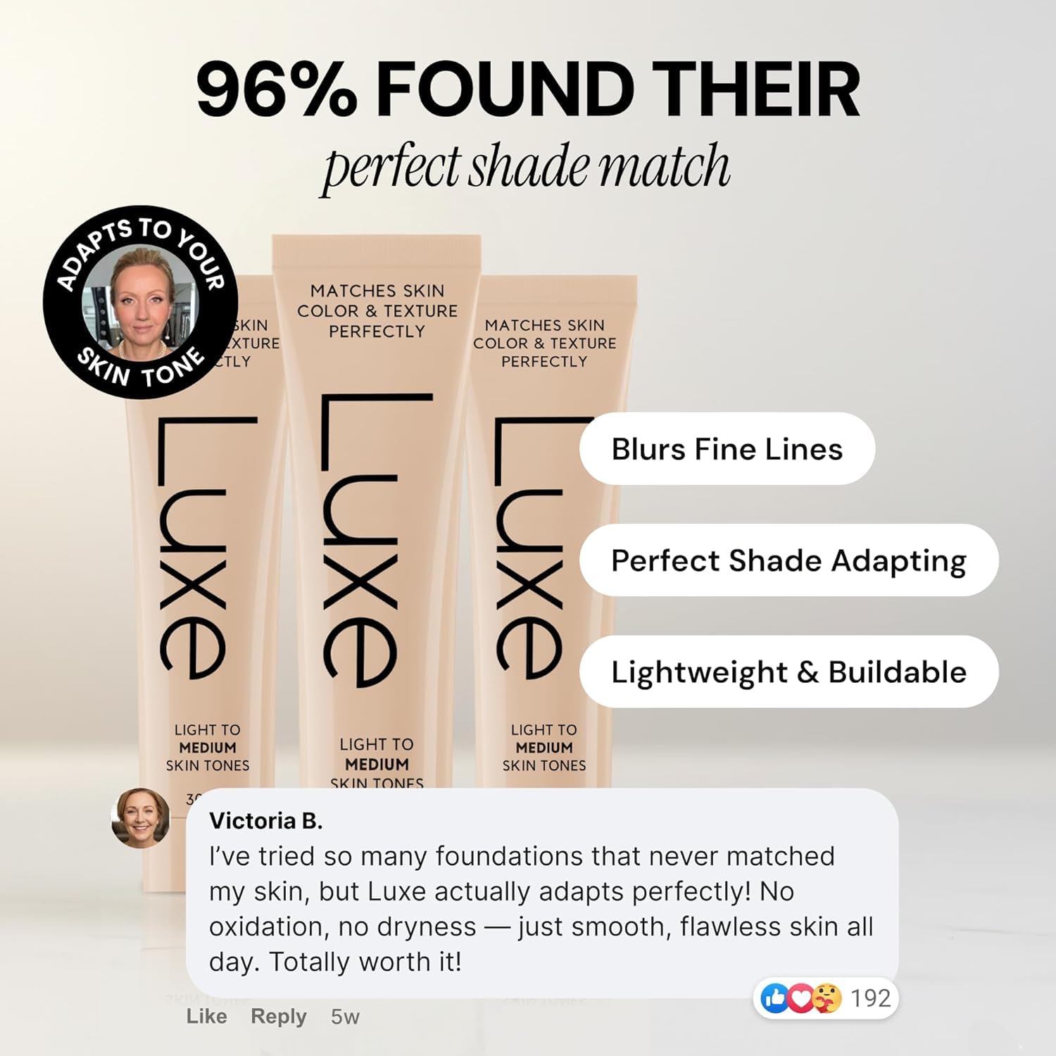 Luxe Color Changing Foundation packaging-detail signals premium design
