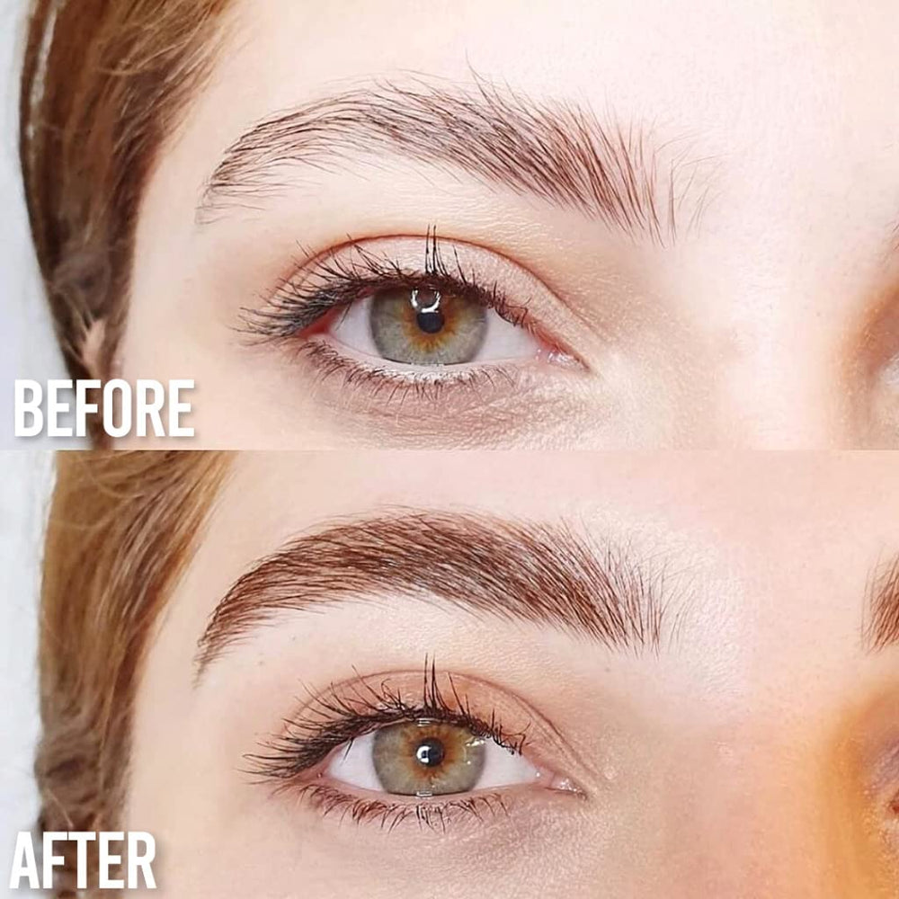 Texture drop of Luxe Cosmetics Eyebrow Serum indicating a lightweight formula.