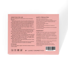 Luxe Cosmetics Lash Lift Kit content reveals tools and sachets for easy setup.