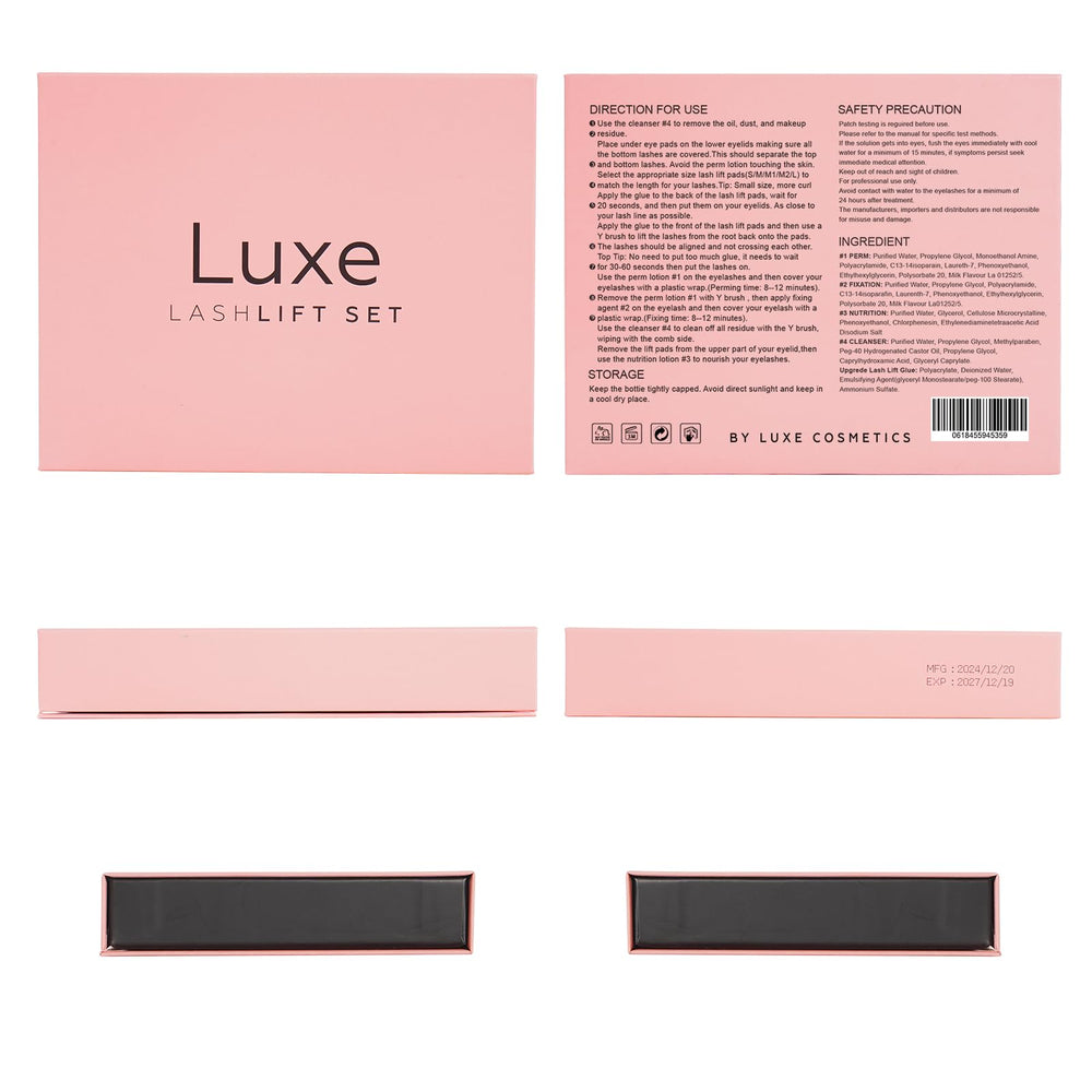 Luxe Cosmetics lift pad sets arranged to fit diverse eye shapes.