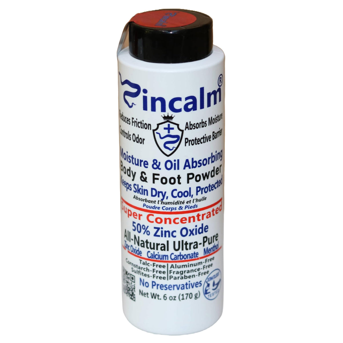 Zincalm Luxeavant en empaque, polvo corporal para uso diario y prevención de irritaciones