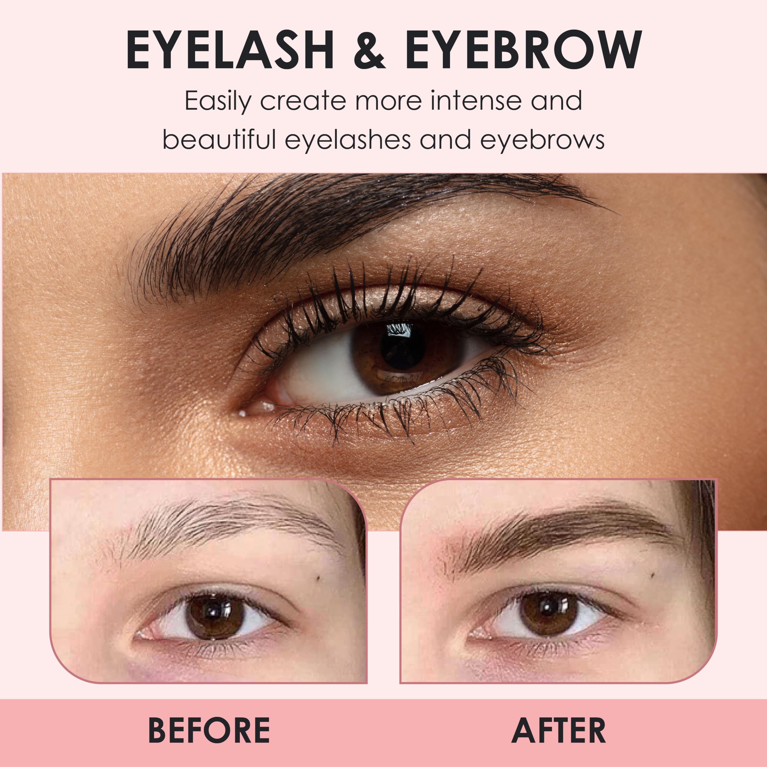 Luxe Cosmetics resultado de color marrón que realza pestañas y cejas