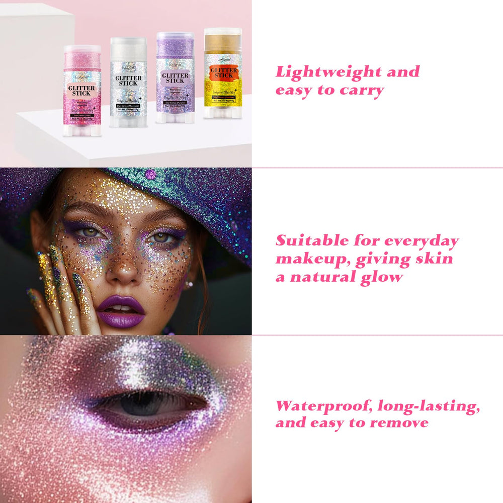 Luxfume Body Glitter Pink Sparkle provides shoulder shimmer for stage lighting.