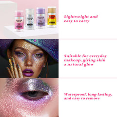 Luxfume Body Glitter Pink Sparkle provides shoulder shimmer for stage lighting.